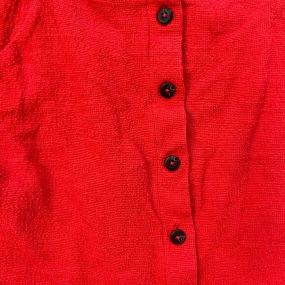 Madewell Texture & Thread Red Button Down Short Sleeve - Picture 3 of 8